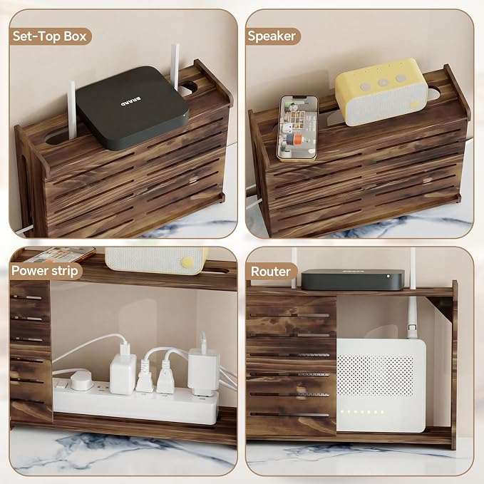 Wooden WiFi Router Storage Box Hider Shelf, Decorative Projector Box Hider Rack - Image 4