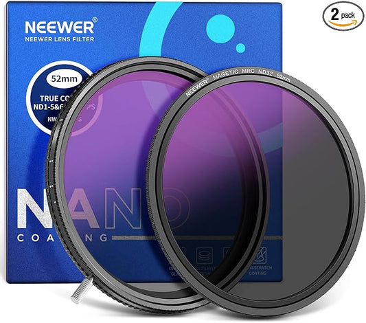 Neewer HD True Colors 52mm Variable ND Filter ND2-512, VND Filter & Magnetic by Neewer