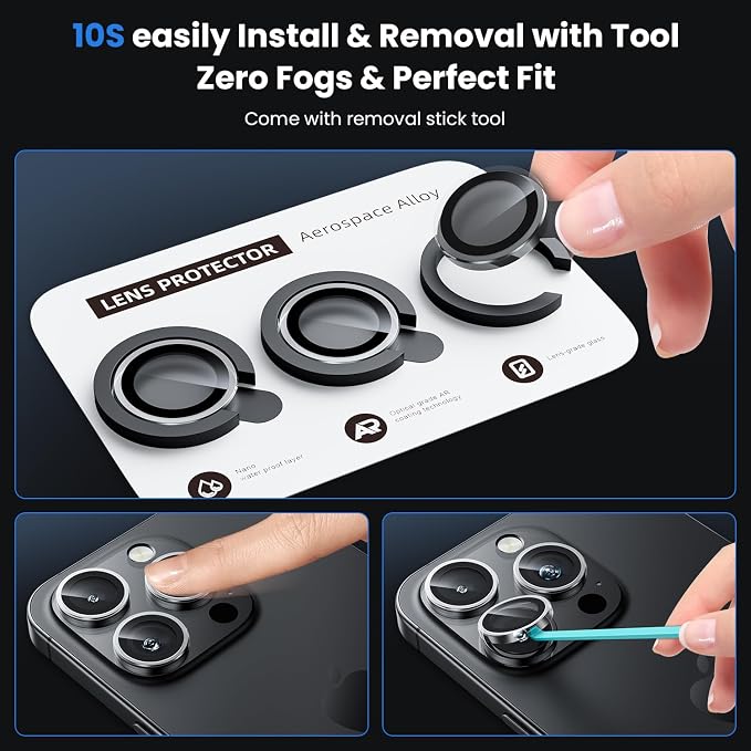 WSKEN for iPhone 16 Pro/iPhone 16 Pro Max Camera Lens Protector - Image 6