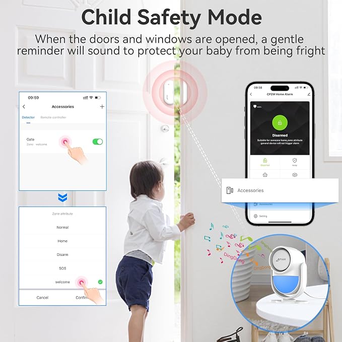 CPVAN WiFi Motion Sensor Alarm System, 125dB Smart PIR Motion Detector - Image 6