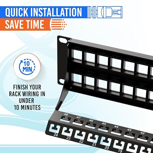 MONK CABLES | CAT6 Patch Panel | Puchdown | 48 Port - Image 6