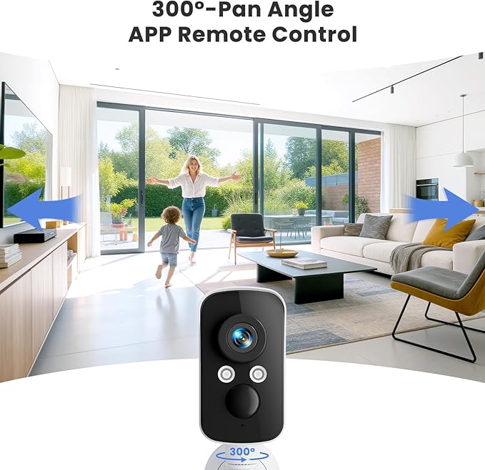 300° Pan Wireless Outdoor Security Camera, No Subscription Free 7-Day Cloud/SD - Image 3
