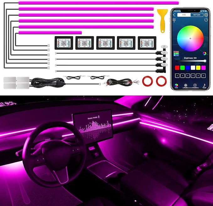 Acrylic Interior Car LED Strip Light by MAODANER