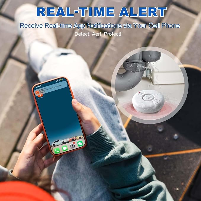 Water Leak Detectors for Home, 120dB Adjustable Water Leak Alarm for WiFi - Image 6