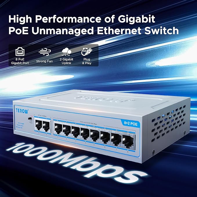 PoE+ Ethernet Switch, IEEE802.3af/at, Desktop/Wall Mount, - Image 3