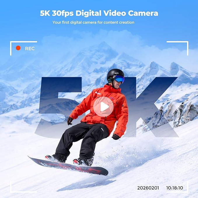 5K Digital Camera for Photography, 72MP Autofocus Point and Shoot Camera - Image 2