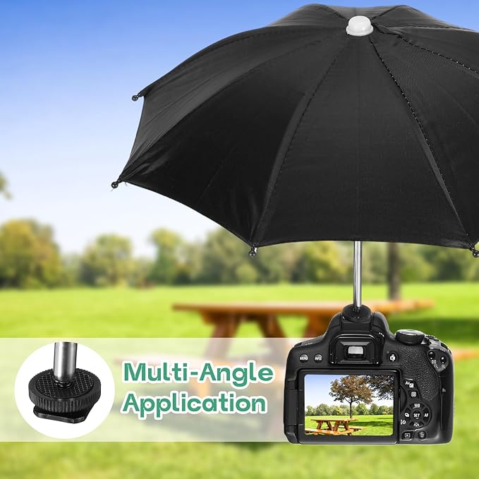 PATIKIL Camera Umbrella, 10.6 Inch Sunshade Camera Hot Shoe Umbrella Rain Cover - Image 4
