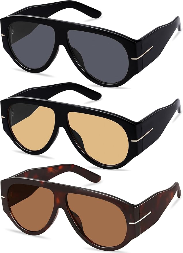 Oversized Retro Aviator Sunglasses by ymrfw
