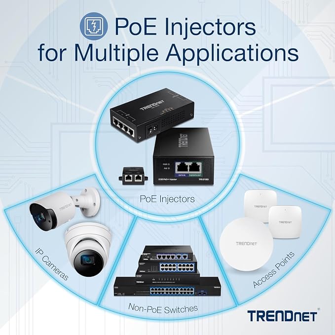 TRENDnet Gigabit Power Over Ethernet Plus Injector, PoE+ Power Network - Image 8