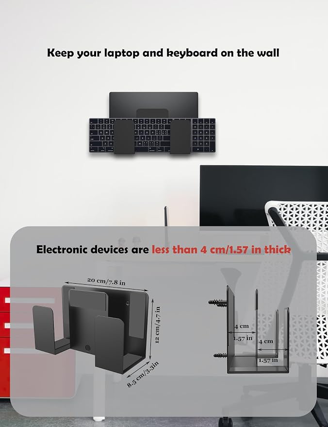 Universal Wall Mount for Laptop/Keyboard/Tablet/Kindle/Router/Modem/Cable Box - Image 2