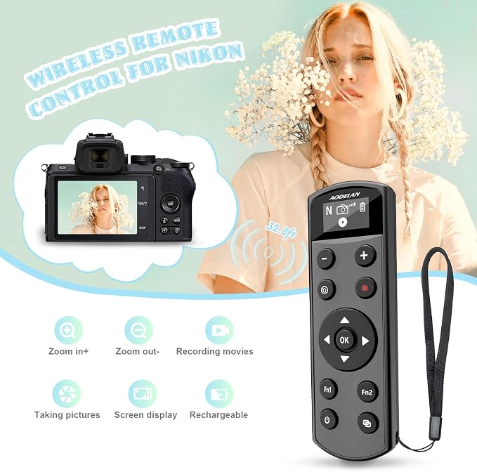 Remote Control for Nikon Camera, USB-C Rechargeable Wireless Shutter Release - Image 2