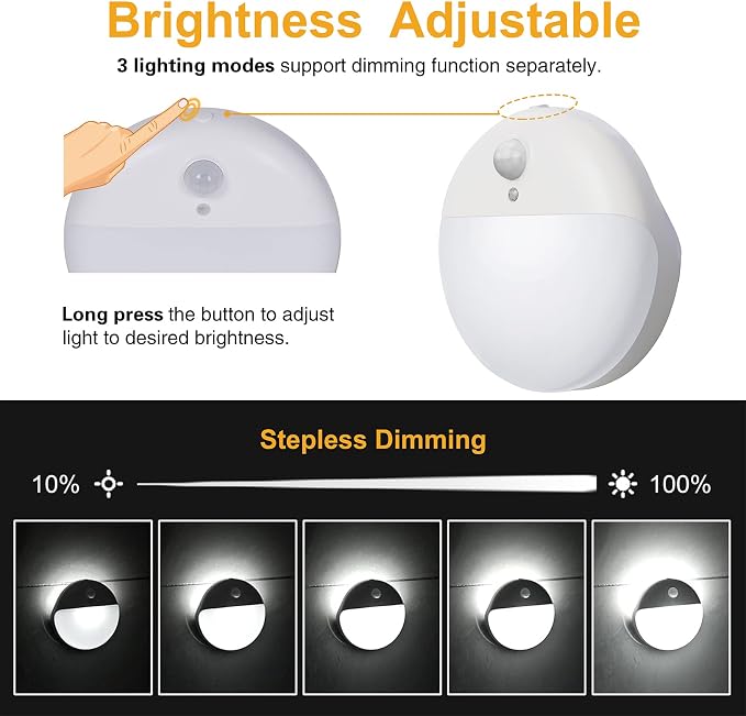 YUNLEX 2 Pack Battery Night Light, Toilet Lights, 2.6" Small Motion Senor Light - Image 5