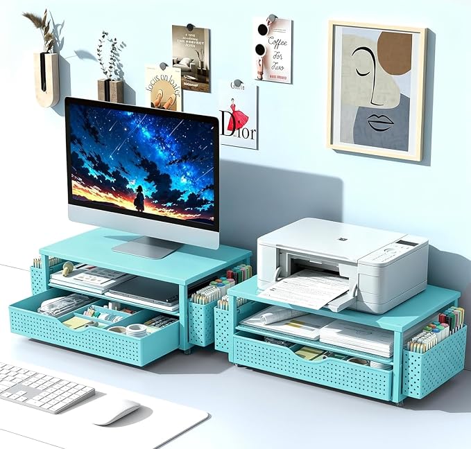 Spacrea Desk Organizer and Accessories, Computer Monitor Stand Riser - Image 7
