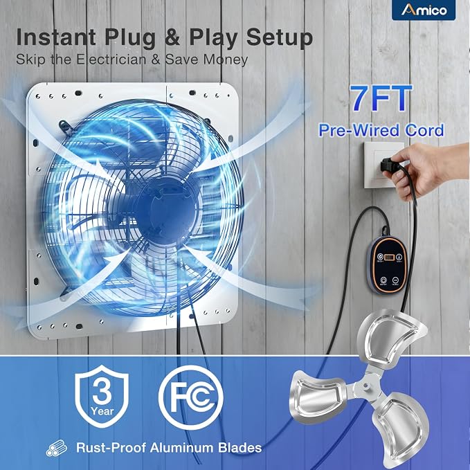 Amico 14" Shutter Exhaust Fan - Image 9