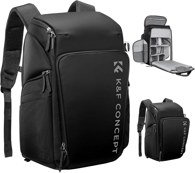 K&F CONCEPT Professional Camera Backpack, Large Photography Backpack Expandable by KFCONCEPT