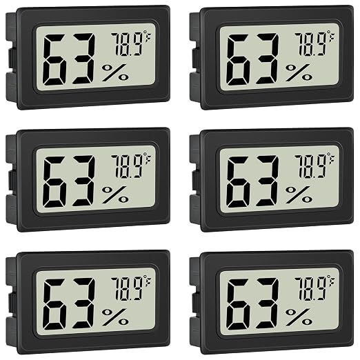 Humidity Meter Indoor Thermometer 6-Pack Mini Digital Thermometer Hygrometer by Unknown
