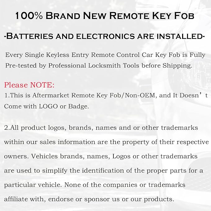 SUPALAND Key Fob Replacement Fits - Image 5