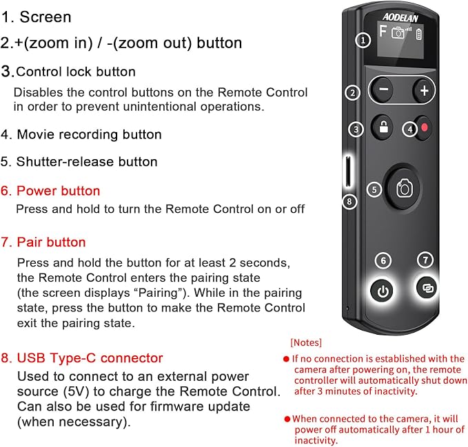 for FUIIFILM Camera Wireless Remote Control, Rechargeable Shutter Release - Image 6