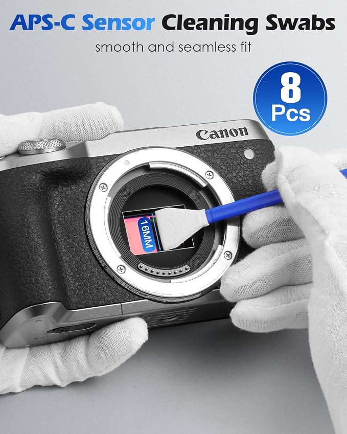 Zacro Camera Cleaning Kit 16mm APS-C Frame Sensor Cleaning Swab*8 + 20ml Sensor - Image 2