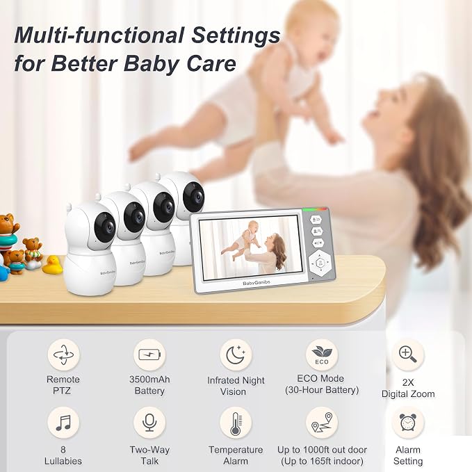 Baby Monitor with 4 Cameras Standby - Image 2