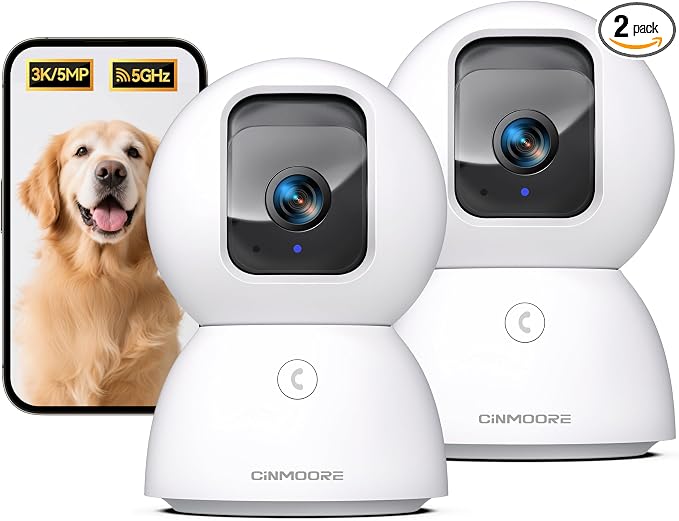 5G Security Camera Indoor 2-Pack, No-Monthly-Fee AI Tracking Facial Recognition by Unknown