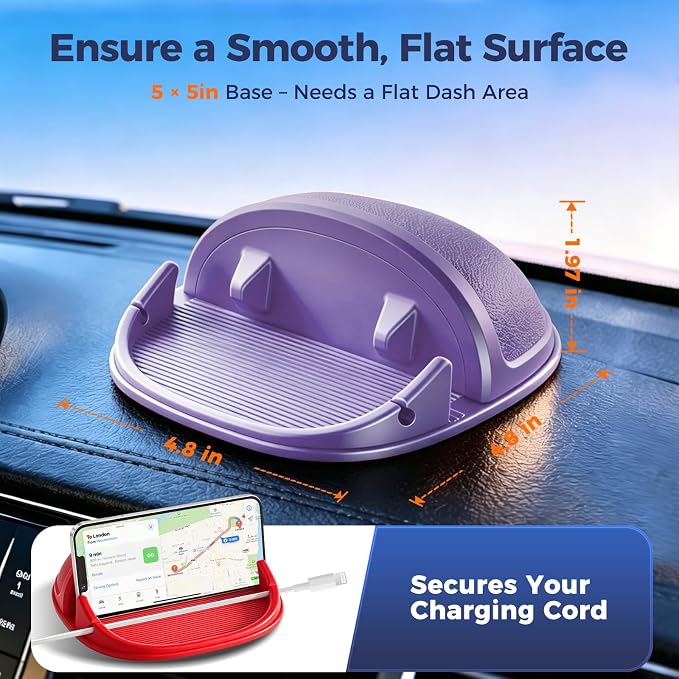 Loncaster Car Phone Holder, Car Phone Mount Silicone Car Pad Mat - Image 8