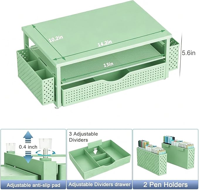 Spacrea Desk Organizer and Accessories, Computer Monitor Stand Riser - Image 5