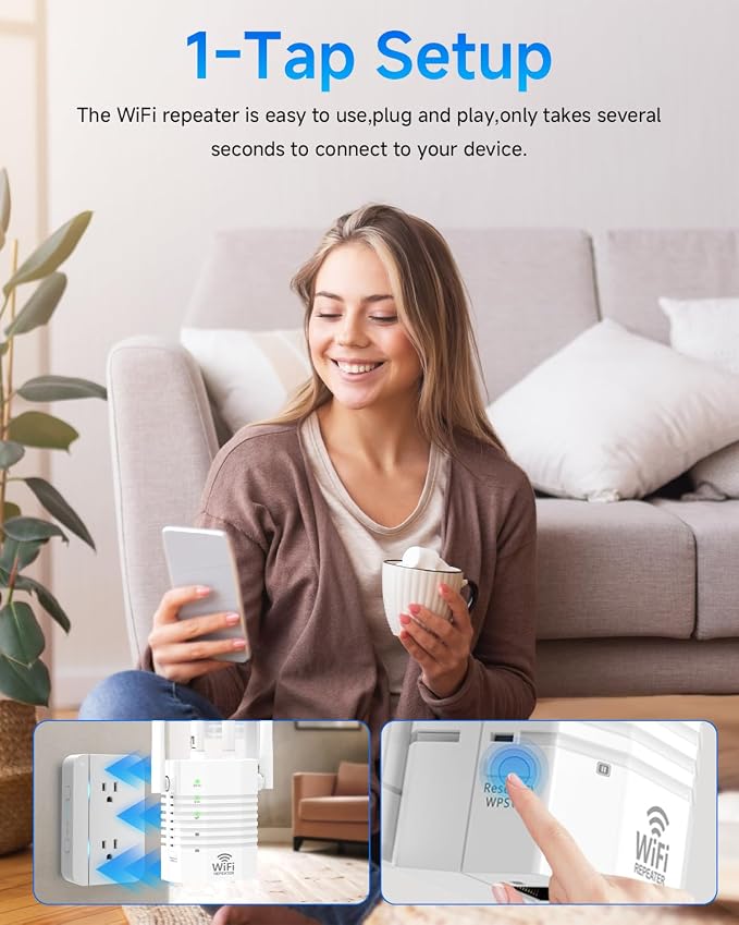 WiFi Extender 1200Mbps Dual Band 5GHz/2.4GHz, 4 Antennas, WiFi Booster Up to - Image 4
