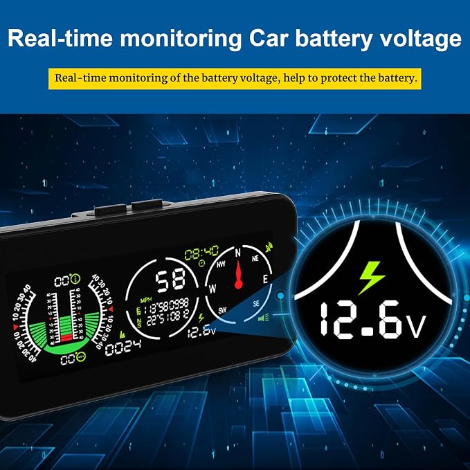 Car Inclinometer for Off-Road Driving, GPS Speedometer MPH KMH - Image 5
