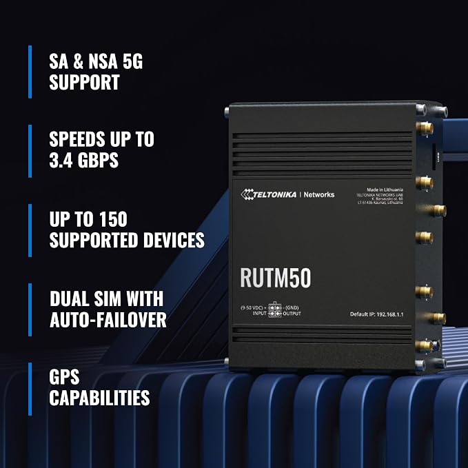 Teltonika RUTM50 WiFi Router Dual SIM Card Slot - 5G Ultra High Speeds Up to - Image 3