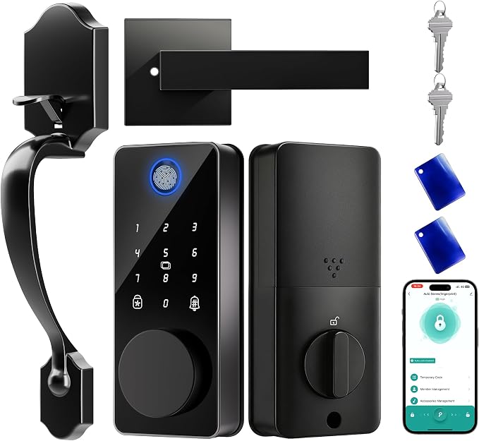 Smart Deadbolt Lock Set, Fingerprint 5-in-1 Keyless Entry Door Lock by IBLOGSmartDoorLock
