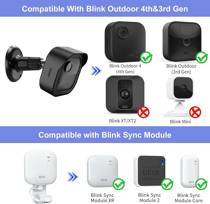 Wall Mount for Blink Outdoor 4th Gen and 3rd Gen, 4 Pack Weatherproof - Image 2