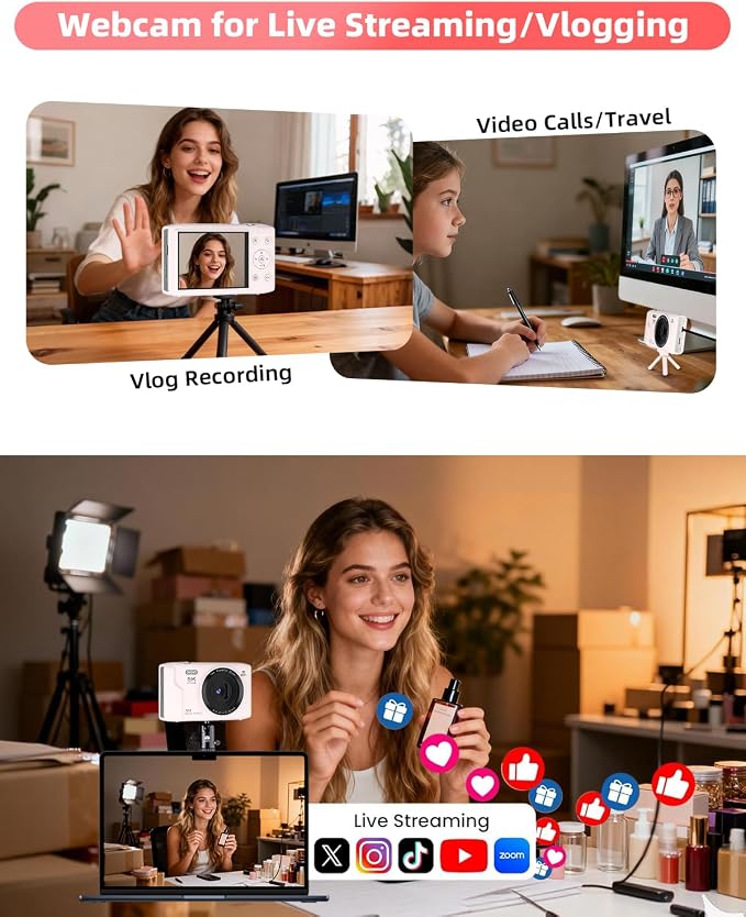 5K Digital Camera for Photography, 72MP Autofocus WiFi Vlogging Camera for - Image 6
