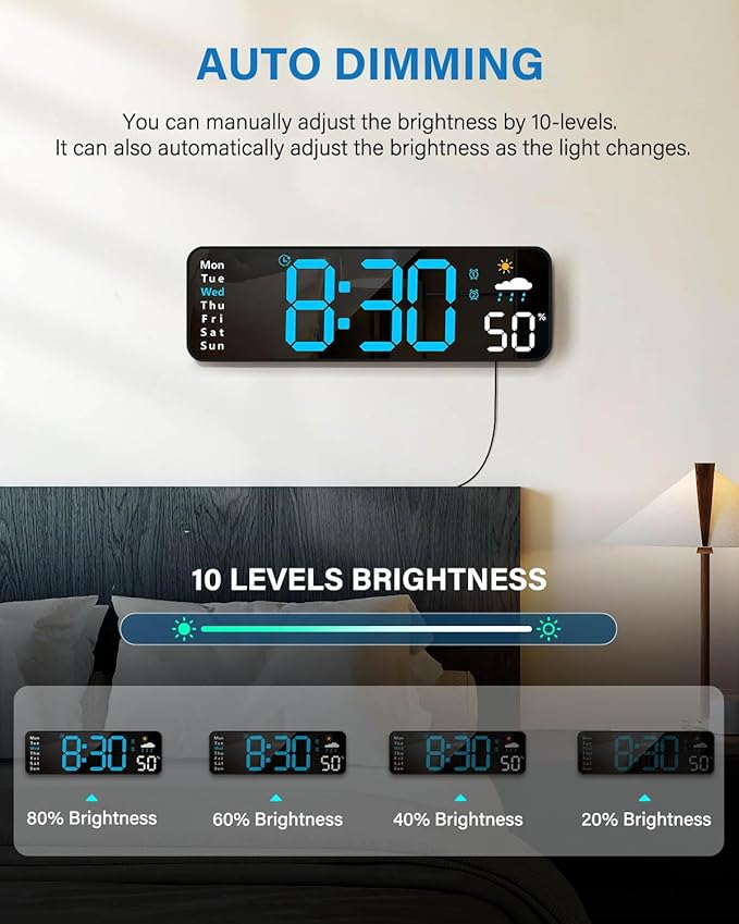 Digital Wall Clock, Digital Clock Large Display - Image 3