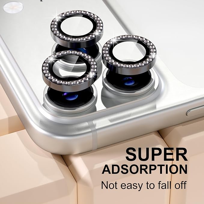 Misea Compatible for iPhone 17 Pro/iPhone 17 Pro Max Camera Lens Protector Bling - Image 6