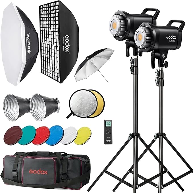 Godox SL60IID LED Video Light Kit, 70W x2 Daylight Continuous Lighting by GODOX