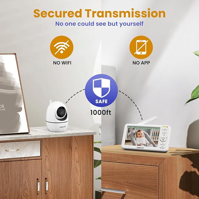 ANMEATE 5" Split Screen Baby Monitor - Image 8