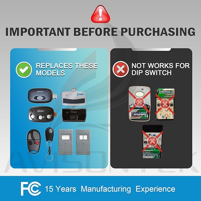 Avisontek 2-Pack for Linear Garage Door Opener Remote ACT-31B Megacode - Image 2