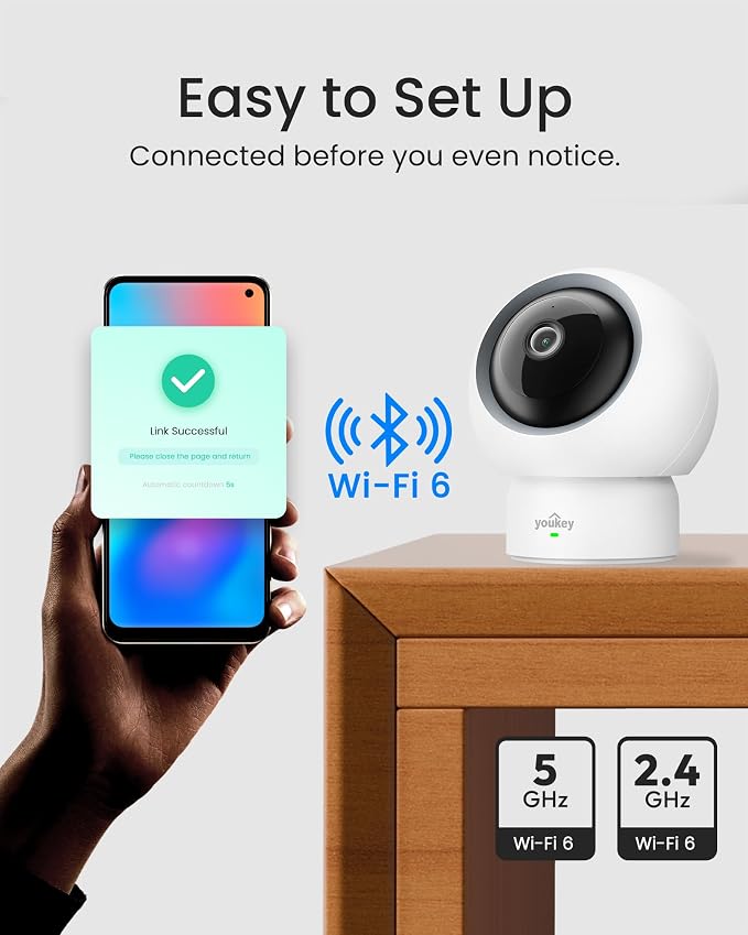 youkey 2.5K Indoor Camera, No Monthly Fees, 360° Dog/Pet Camera - Image 9