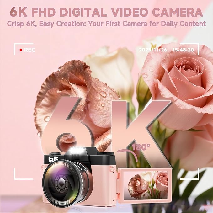 6K Digital Camera for Photography Autofocus, 64MP WiFi Vlogging Camera for - Image 2