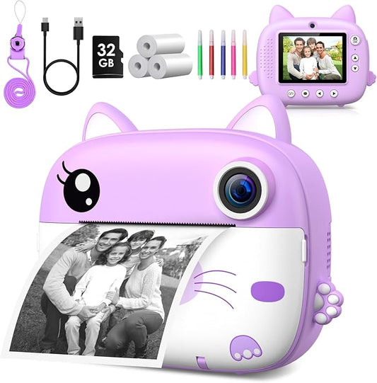Kids Camera Instant Print, 3.0" HD Screen Kids Instant Cameras, Christmas by GREENKINDERKidsCamera