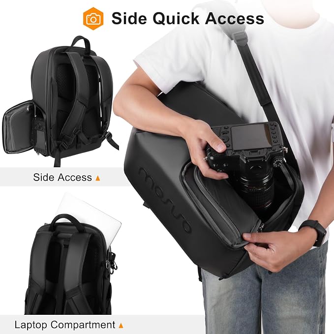 MOSISO Camera Backpack, DSLR/SLR/Mirrorless Full Back Access Photography - Image 3