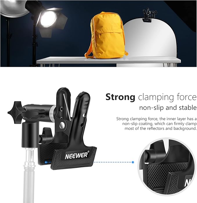 Neewer 3 PCS Photo Studio Heavy Duty Metal Clamp Holder - Image 3