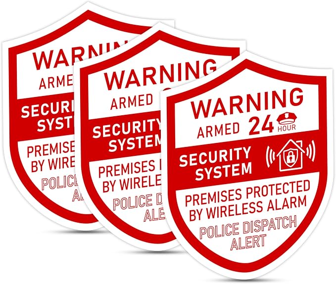 3PCS Security Alarm System Sign by LUHIMO