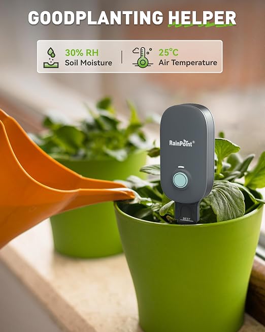 RAINPOINT Bluetooth 2-in-1 Soil Moisture & Air Temp Meter, App Remote Monitoring - Image 8