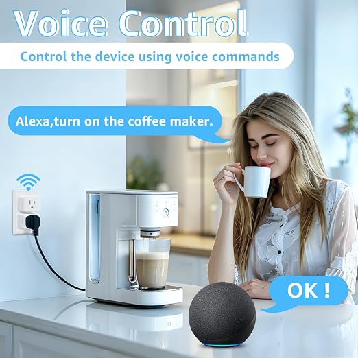 WiFi Plug with Switch, Compatible with Alexa and Google Home via Tuya, Compact - Image 5