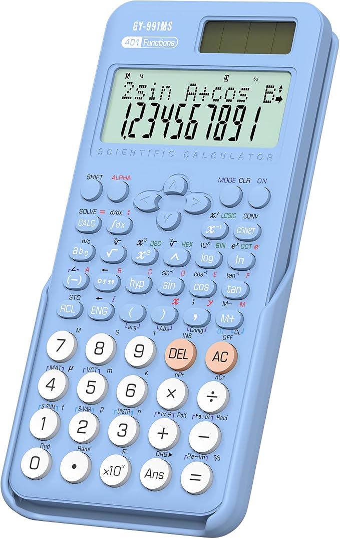 Scientific Calculator School Supplies, ROATEE 991MS 401 Functions 2-Line by ROATEE