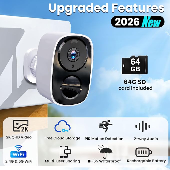 2026 Upgraded 2K Wireless Security Camera - Image 2