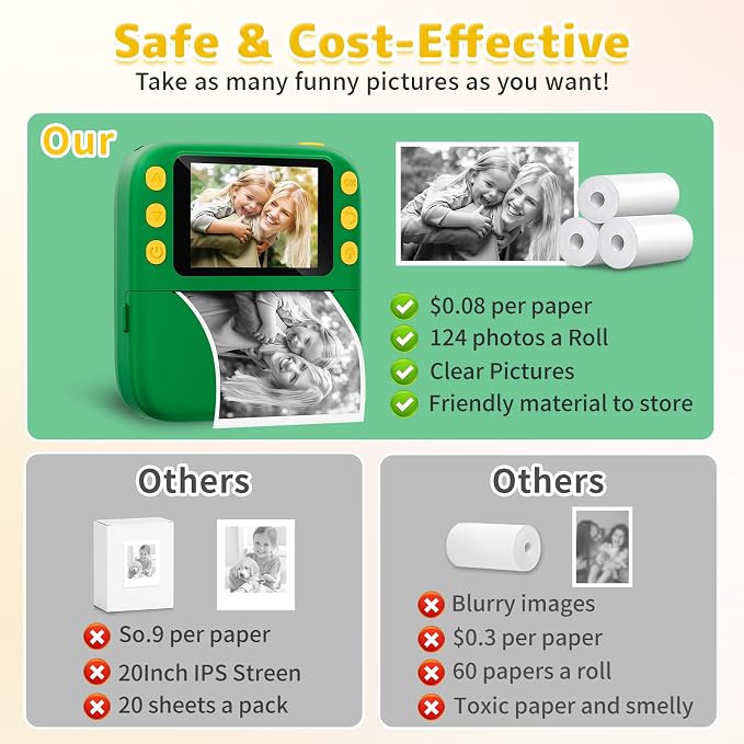 Instant Print Camera for Kids, Christmas Birthday Gifts for Girls Boys - Image 5
