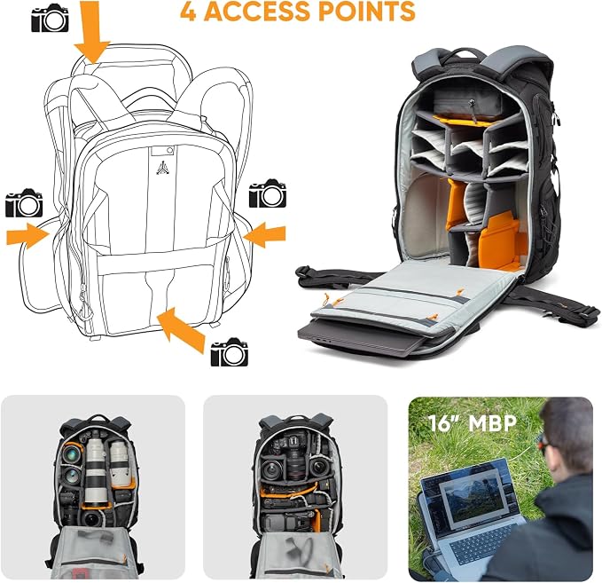 Lowepro ProTactic BP 450 AW III Camera Backpack, 4-point Access, Professional - Image 3
